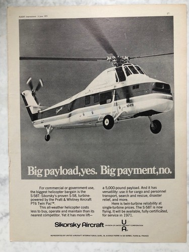 1971 aircraft advert sikorsky - advert,