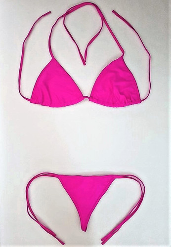 Pink string bikini set - g-string,