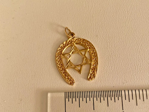 Solid gold 14kt charm star - gold,