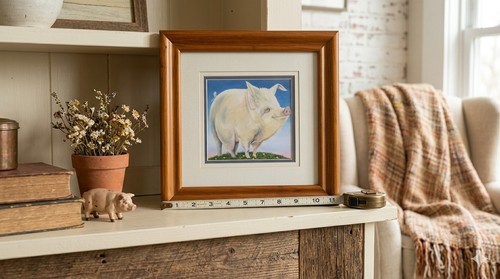 Vintage pig art print - pig,