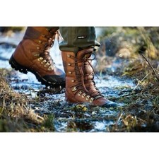 Jahti Jakt Premium Air-Tex Brown Leather Hunting Boots Vibram Sole Size EU 46