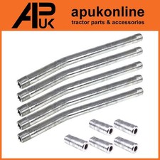 5x Grease Gun Tube 1/8" Cranked Rigid & Coupler BSP 15cm for Case IH JCB Tractor