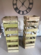 2 rustic vintage wooden crates