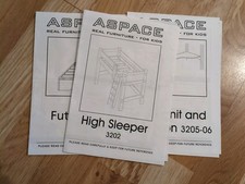 A Space High Sleeper  3202 Bunk bed, Desk,  Futon (Cosmetic Damage & Dismantled)