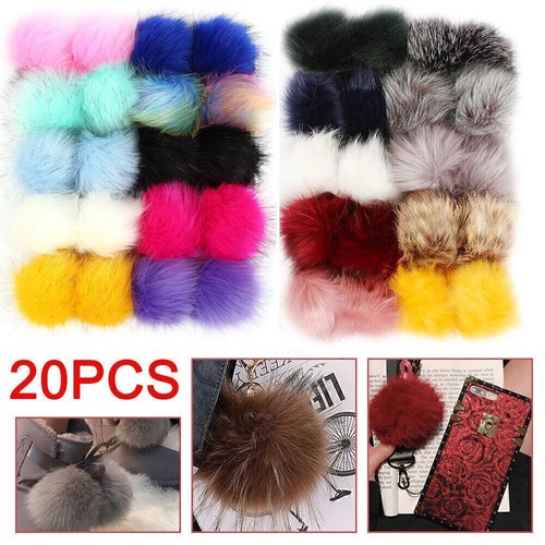 Faux fur pom ball - pom, 20pack