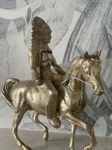 Solid brass indian horse - indian,