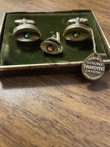 Vintage swarovski cuff links - cuff,