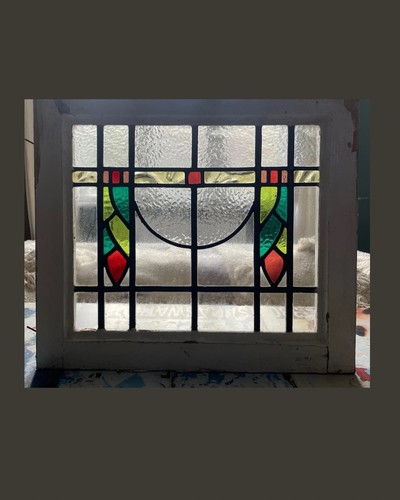 Antique art deco stained glass - deco,