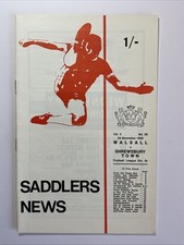 Walsall v Shrewsbury Town;  29th November 1969