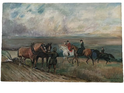Vintage large ooak - signed, oil