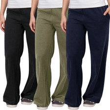 Womens Open Hem Joggers Ladies Tracksuit Bottoms Fleece jogging Trousers Pants