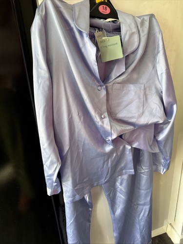 Lilac satin pyjamas 20 - satin,