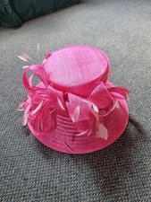 Beautiful Victoria Ann wedding/formal occasion hat, fuschia pink, sinamay