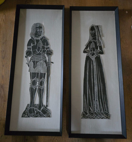 Two monumental brass rubbings