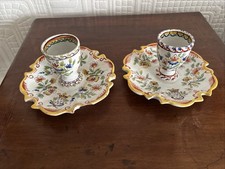 Two Antique French Faience Egg