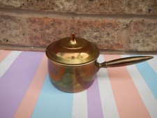 VINTAGE MADE IN ENGLAND SMALL BRASS/COPPER SAUCEPAN HEAVY