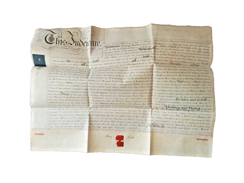 1838 vellum indenture - vellum,