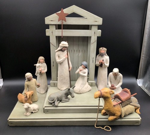 Willow tree nativity scene - tree,