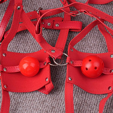 PU Leather Harness Mask Solid