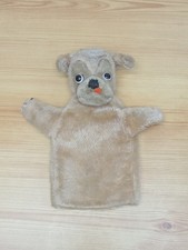 Vintage 1950s Steiff Mopsy Dog Hand Puppet With Original Button 