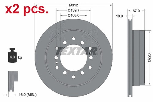 Pcs rear brake disc rotos - x2,