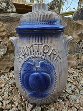 Blue Rumtopf pot with lid