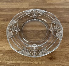 Antique Glass plate Ornate Silver Overlay applied on Glass Rare Item in VGC
