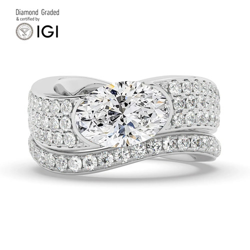 Oval diamond engagement ring - oval,