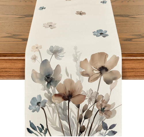 Brown poppy floral leaves - brown,