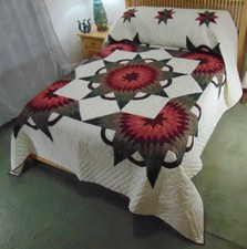 NEW! AMISH HANDMADE QUILT! ~ Starburst ~ 106 x 115