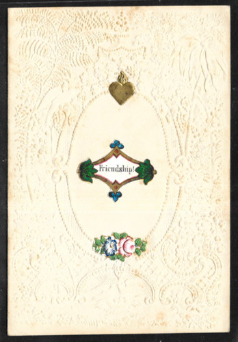 Victorian embossed greeting - victorian,