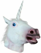 WHITE RUBBER HORSE HEAD MASK