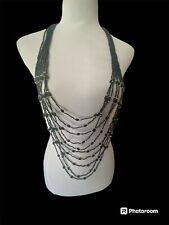 Vintage Jet Beaded Layered