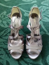 Monsoon Pewter Grey Heeled Sandals Size 6