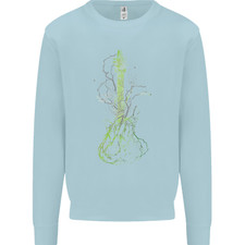 Green Guitar Tree Guitarist Acoustic Mens Sweatshirt Jumper