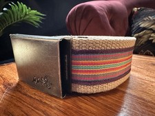 Fat Face Canvas Webbing Belt S-M Striped Multicolour Buckle 42” Fabric Length