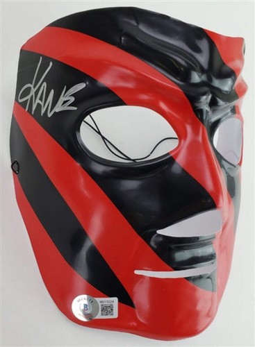 Kane signed replica wwe mask - signed,