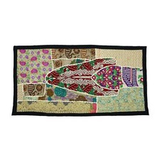 Vintage Embroidered Patchwork Head Board Bohemian Tapestry Wall Hanging Ai