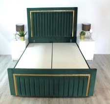 Luxury Ottoman Divan Bed Solid Lift up Base 54" Strip Panel Headboard &Footboard