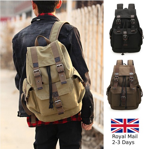 Men vintage canvas backpack - vintage,