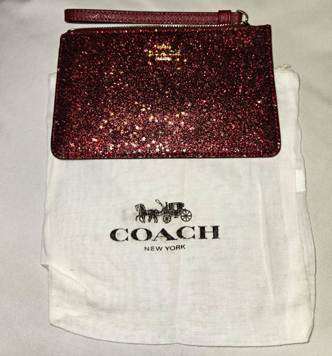 Coach burgundy glitter zip - coach,