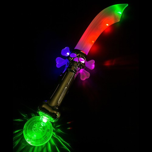 Led light cutlass skull - skull, &