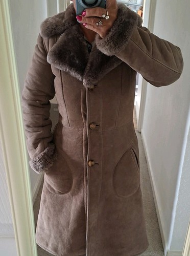 Tan brown vintage suede fur - suede,