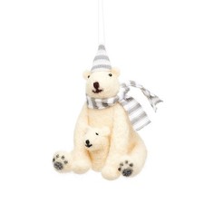 Sass & Belle Felt Polar Bear Christmas Tree Decoration Novelty Festive Decor