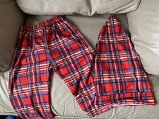 Tartan Unisex / Girl / Boy (Christmas) Trousers / Pyjama Bottoms & Hat. Age 3.