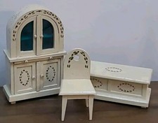 3 Pc Vintage Dollhouse 1930s