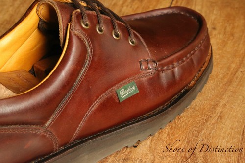 Paraboot brown leather derby - brown,