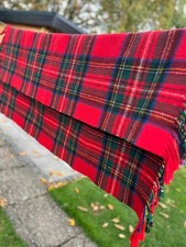 vintage retro wool woollen Scottish tartan throw blanket