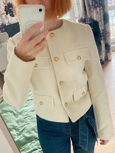 Zara cropped textured tweed
