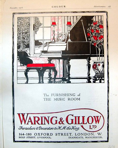 Antique print waring gillow - &,